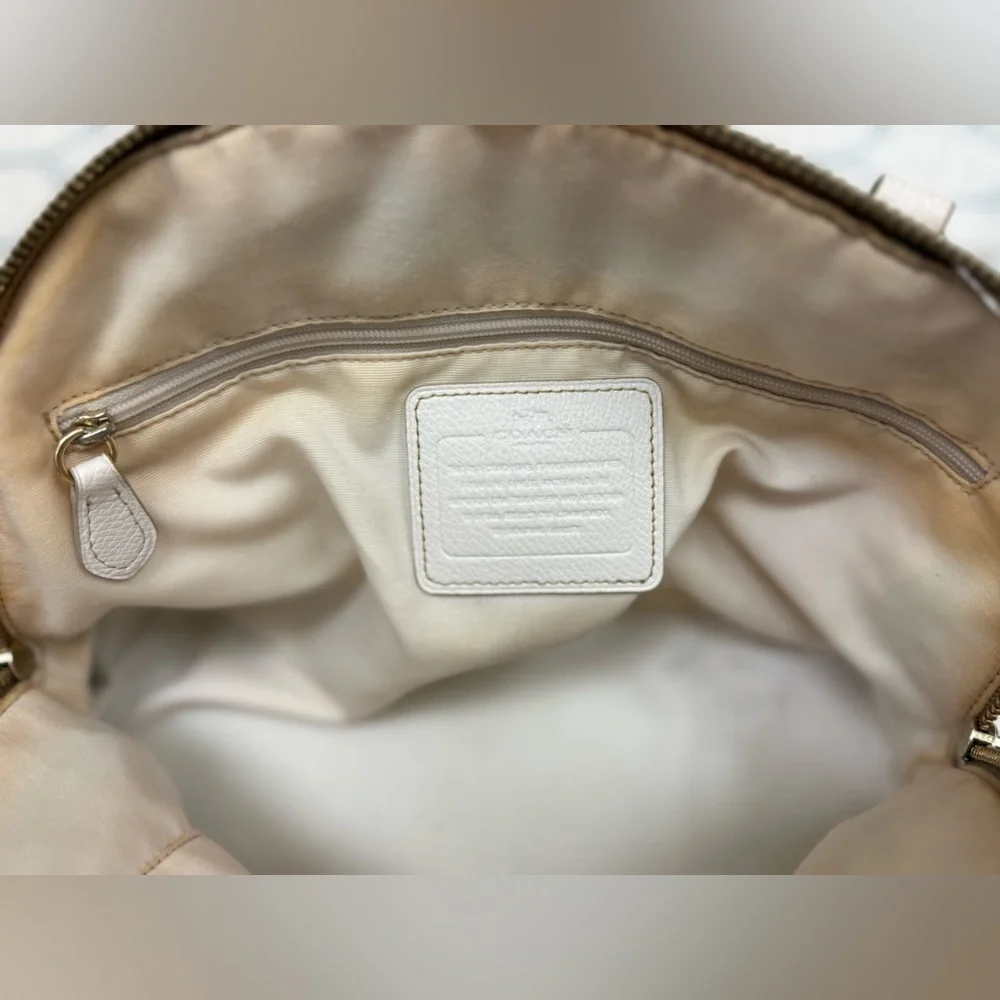 COACH Y2K Everyday Signature Monogram Coated Canvas Peyton Cora Dome Satchel Bag